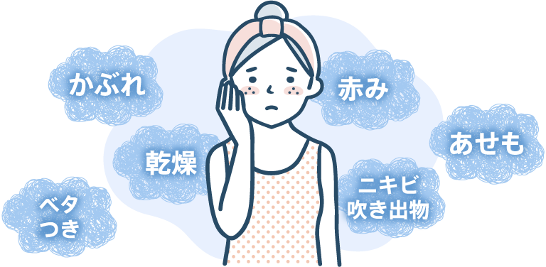 肌荒れ・乾燥・シミ・赤み・日焼け・毛穴目立ち