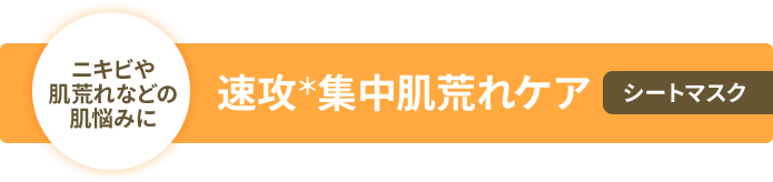 速攻＊集中肌荒れケア