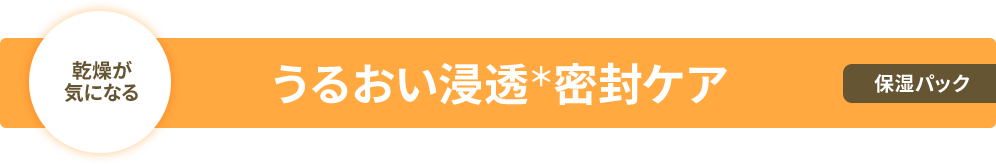 うるおい浸透＊密封ケア